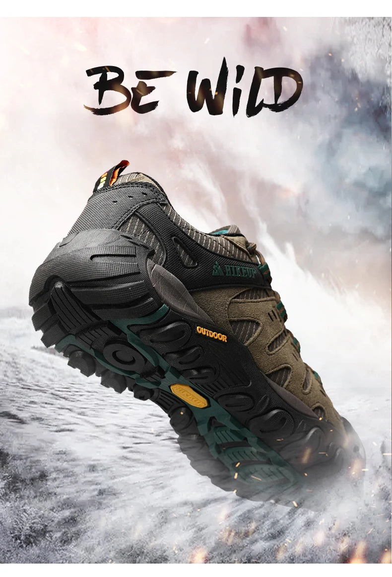 HIKEUP Men's Suede Leather Hiking Shoes – Outdoor Trekking